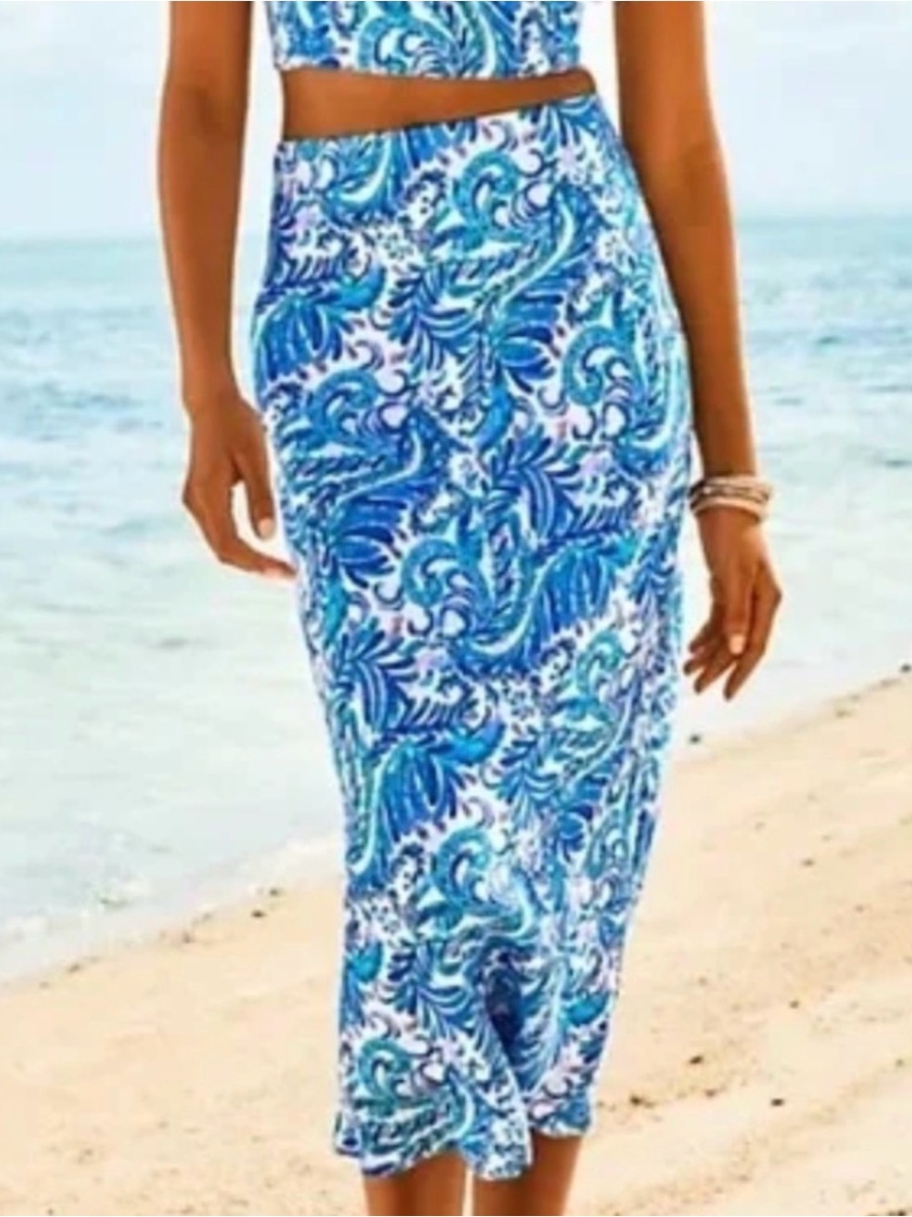 💚 LILLY PULITZER GRETNA LINEN MIDI SKIRT 💚